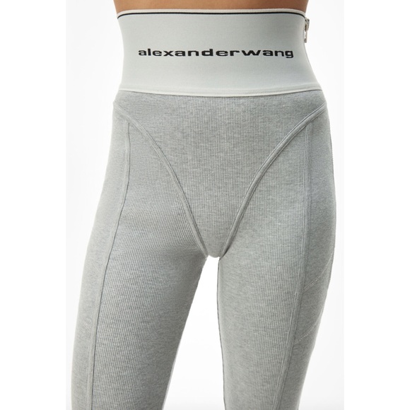 Alexander Wang Logo Elastic Leggings Gray size M - Picture 7 of 15